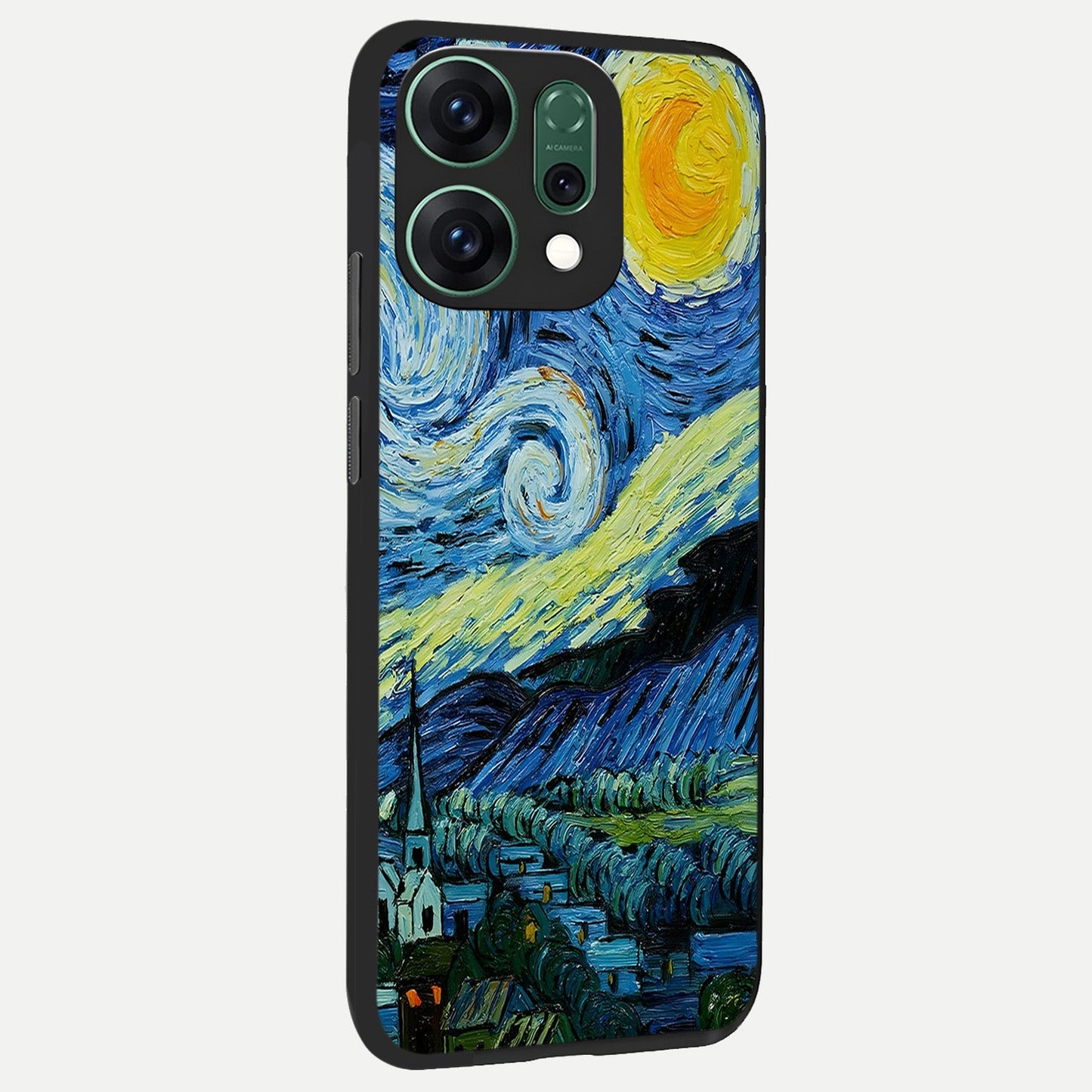  Inspired Van Gogh Art back cover For Oppo Reno 14 slim fit glass case with vibrant aesthetic design
