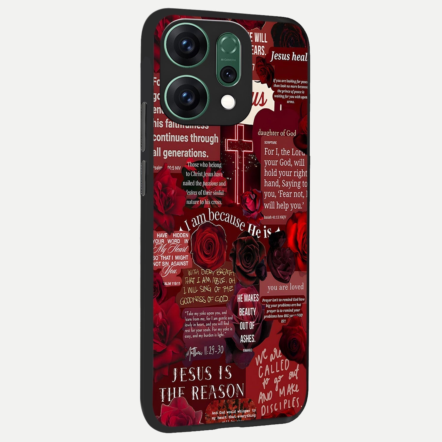  Jesus Love Heals back cover For Oppo Reno 14 slim fit glass case with vibrant aesthetic design