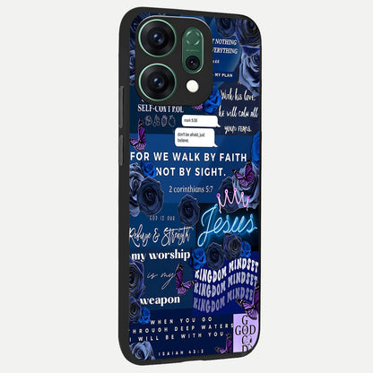  Kingdom Faith Glow back cover For Oppo Reno 14 slim fit glass case with vibrant aesthetic design