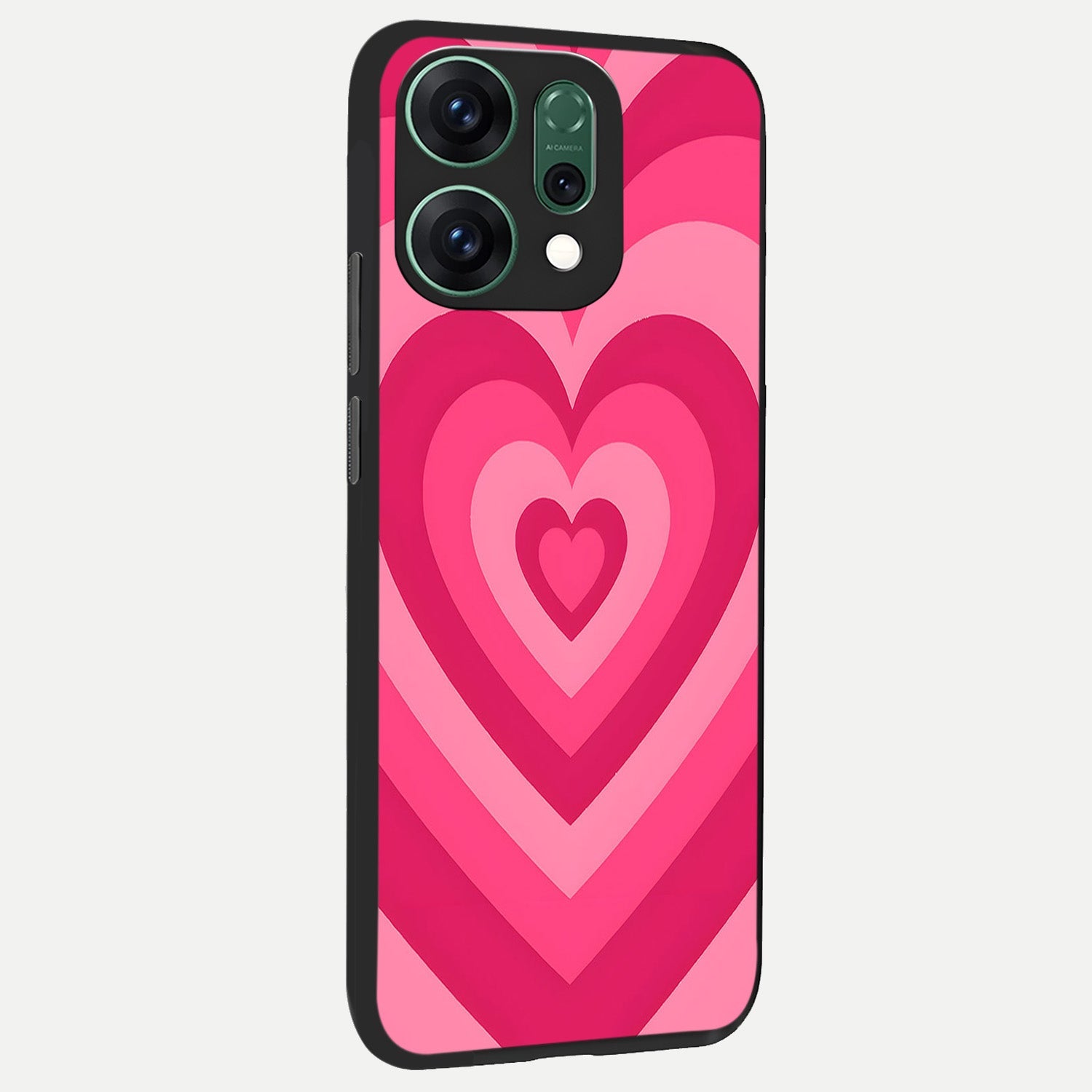  Layered Love Hearts back cover For Oppo Reno 14 slim fit glass case with vibrant aesthetic design
