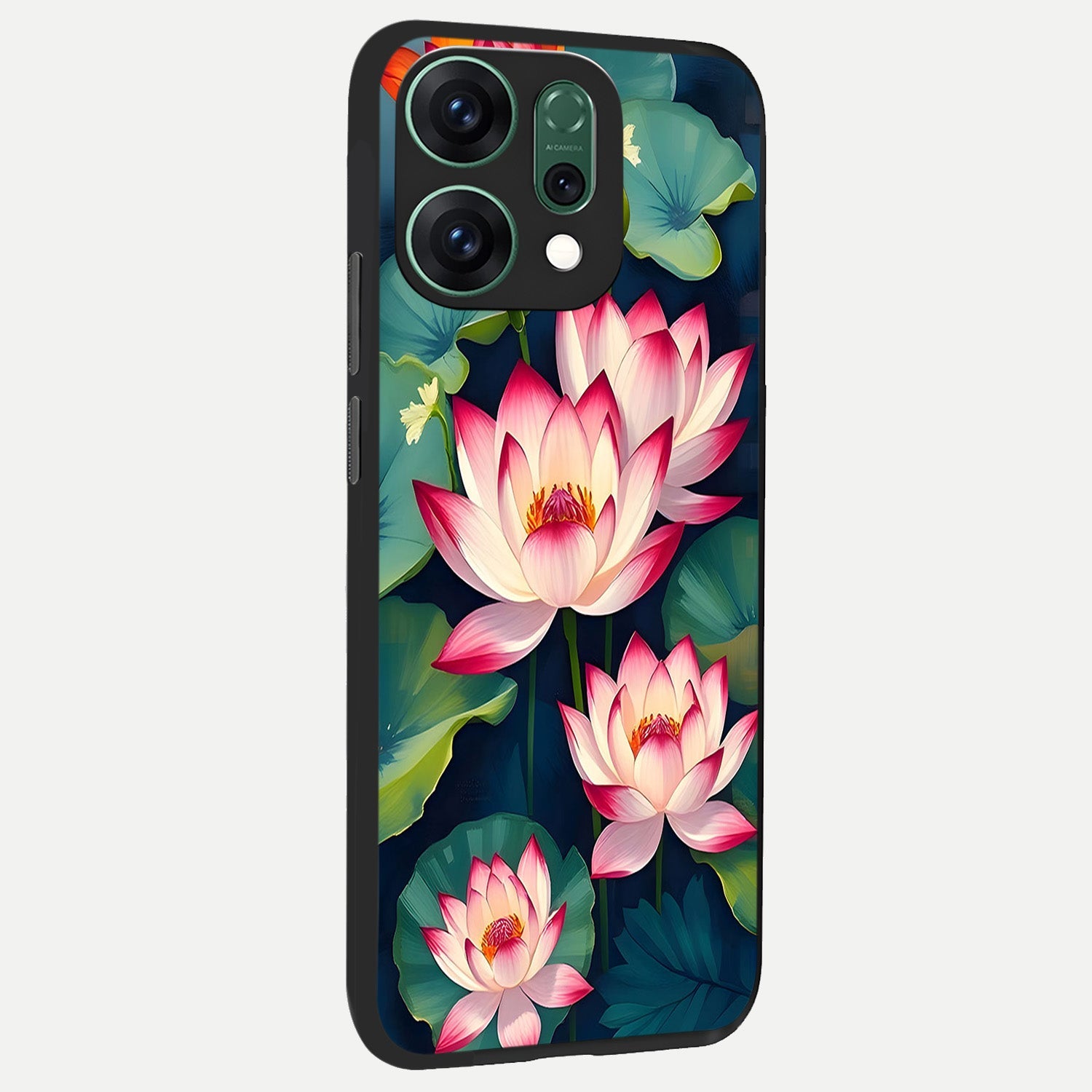  Lotus Dream Serenity back cover For Oppo Reno 14 slim fit glass case with vibrant aesthetic design