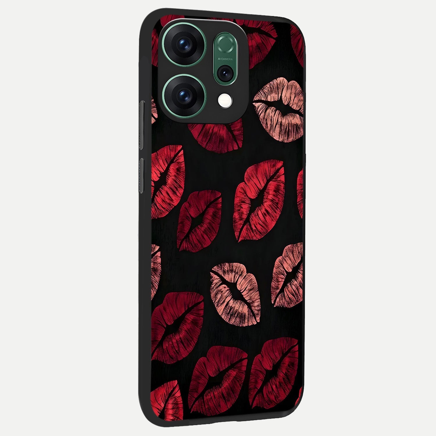  Midnight Kiss Love back cover For Oppo Reno 14 slim fit glass case with vibrant aesthetic design
