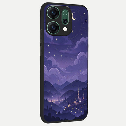  Minimal Night View back cover For Oppo Reno 14 slim fit glass case with vibrant aesthetic design