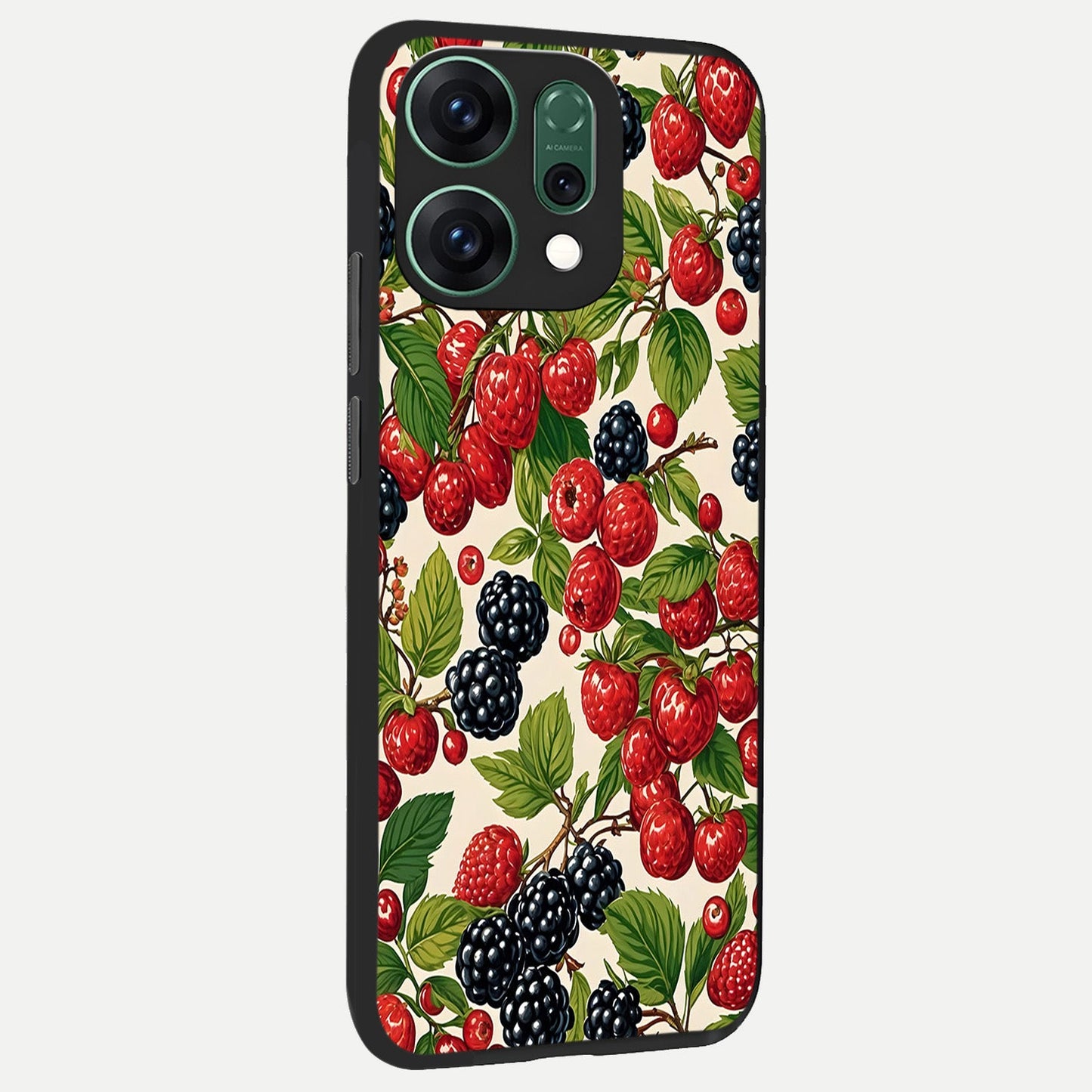  Mixed Berry Collage back cover For Oppo Reno 14 slim fit glass case with vibrant aesthetic design