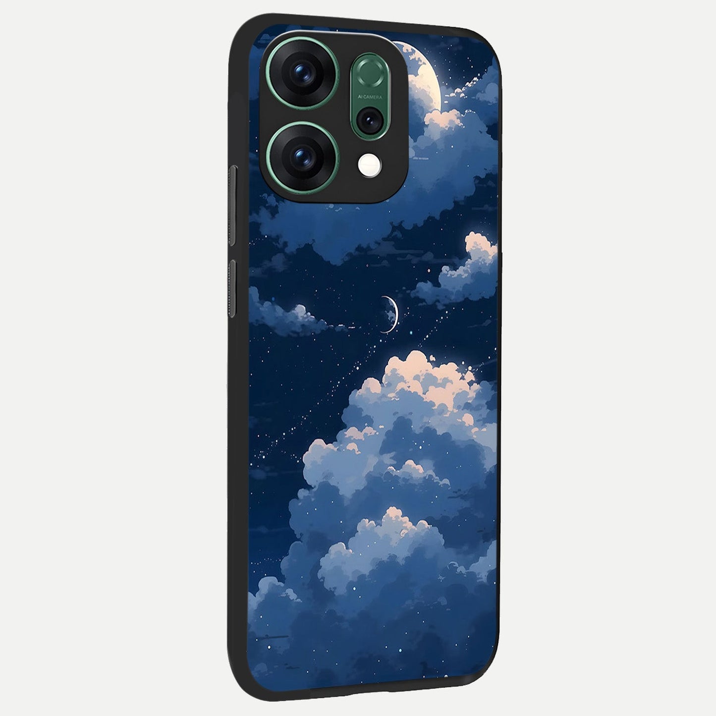  Moon Dream Haze back cover For Oppo Reno 14 slim fit glass case with vibrant aesthetic design