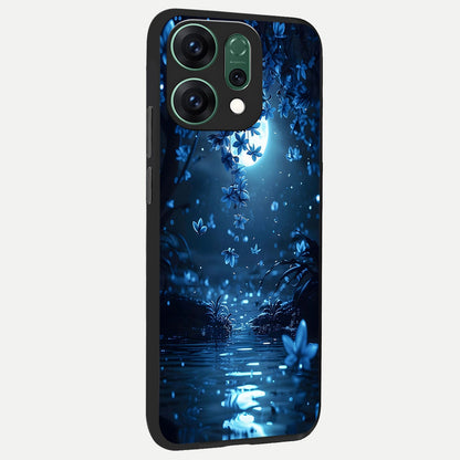  Moonlight Petal Dream back cover For Oppo Reno 14 slim fit glass case with vibrant aesthetic design
