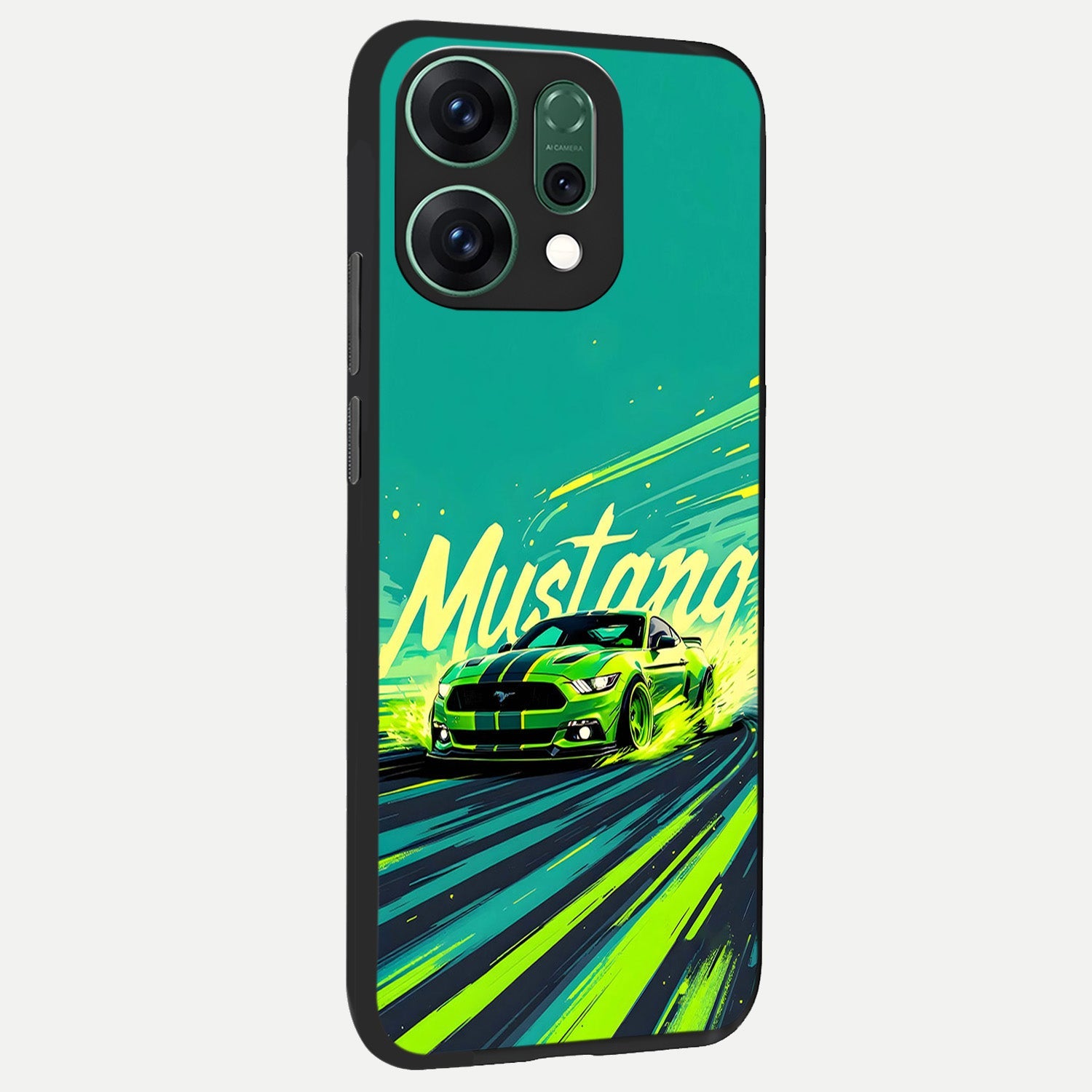  Mustang Bang back cover For Oppo Reno 14 slim fit glass case with vibrant aesthetic design