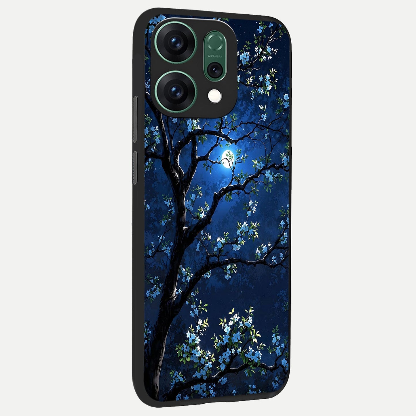  Mystic Floral Night back cover For Oppo Reno 14 slim fit glass case with vibrant aesthetic design