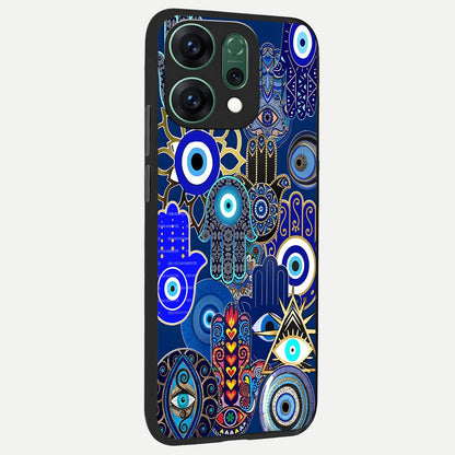  Mystic Palm Guard back cover For Oppo Reno 14 slim fit glass case with vibrant aesthetic design