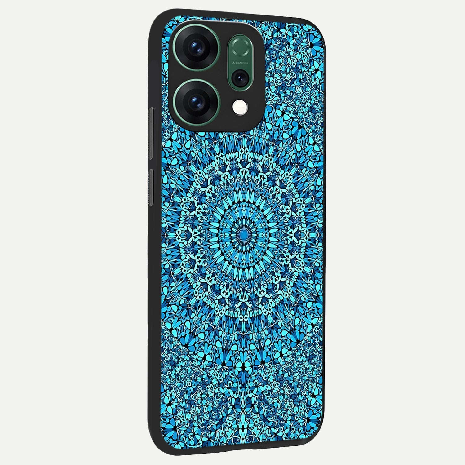  Ocean Bloom Mandala back cover For Oppo Reno 14 slim fit glass case with vibrant aesthetic design