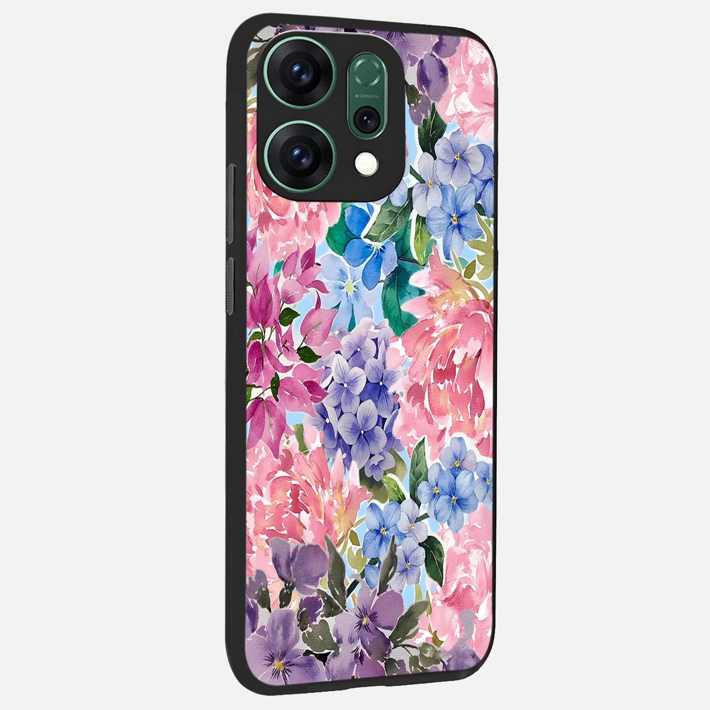  Pastel Floral Mix back cover For Oppo Reno 14 slim fit glass case with vibrant aesthetic design