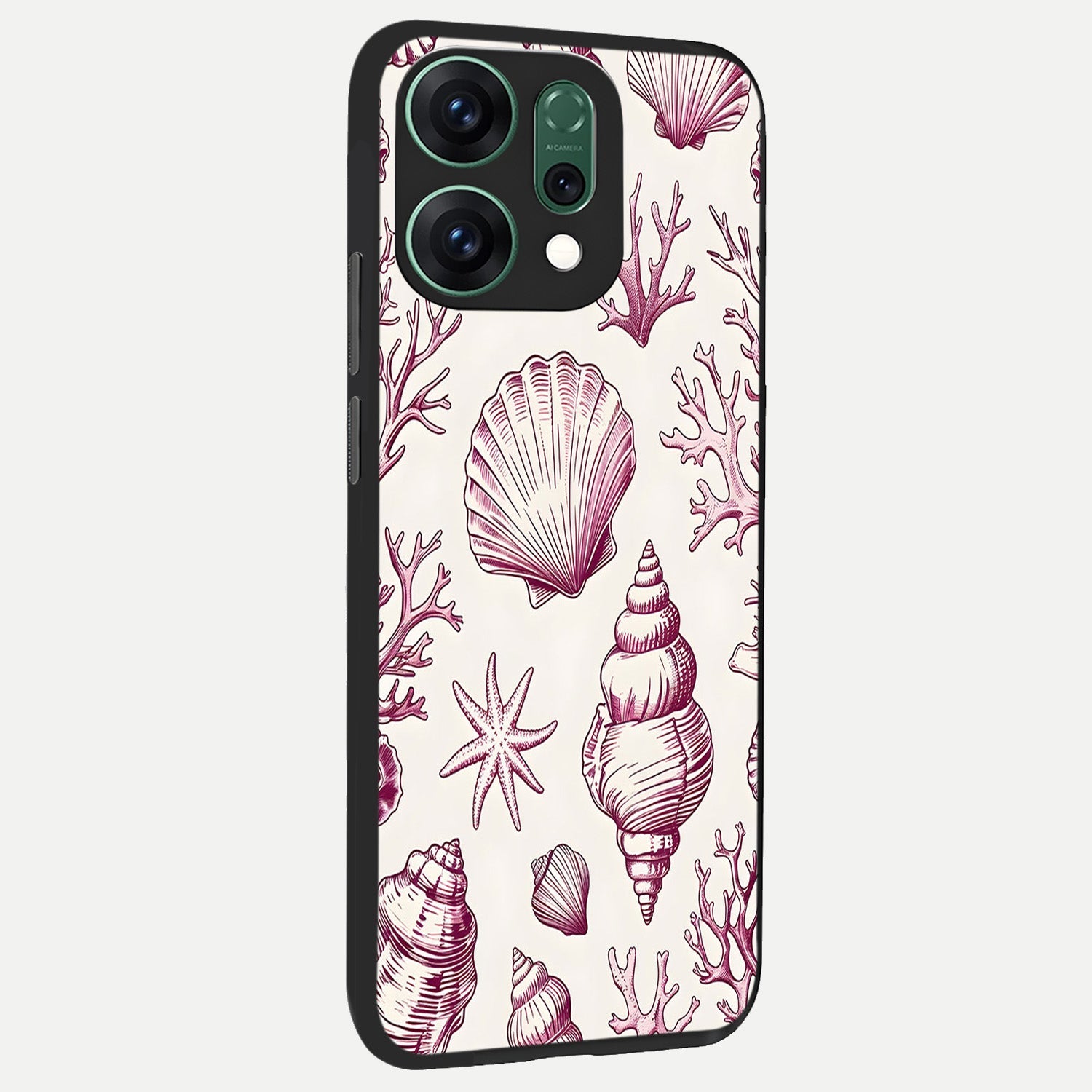  Pink Power Sparks back cover For Oppo Reno 14 slim fit glass case with vibrant aesthetic design