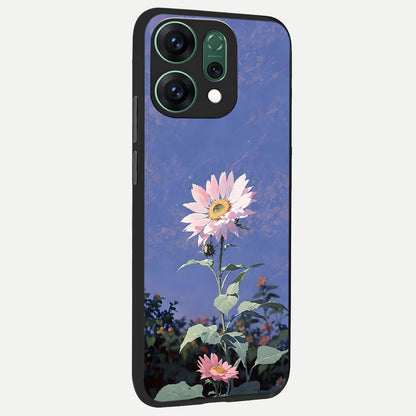  Pink Shells Outline back cover For Oppo Reno 14 slim fit glass case with vibrant aesthetic design