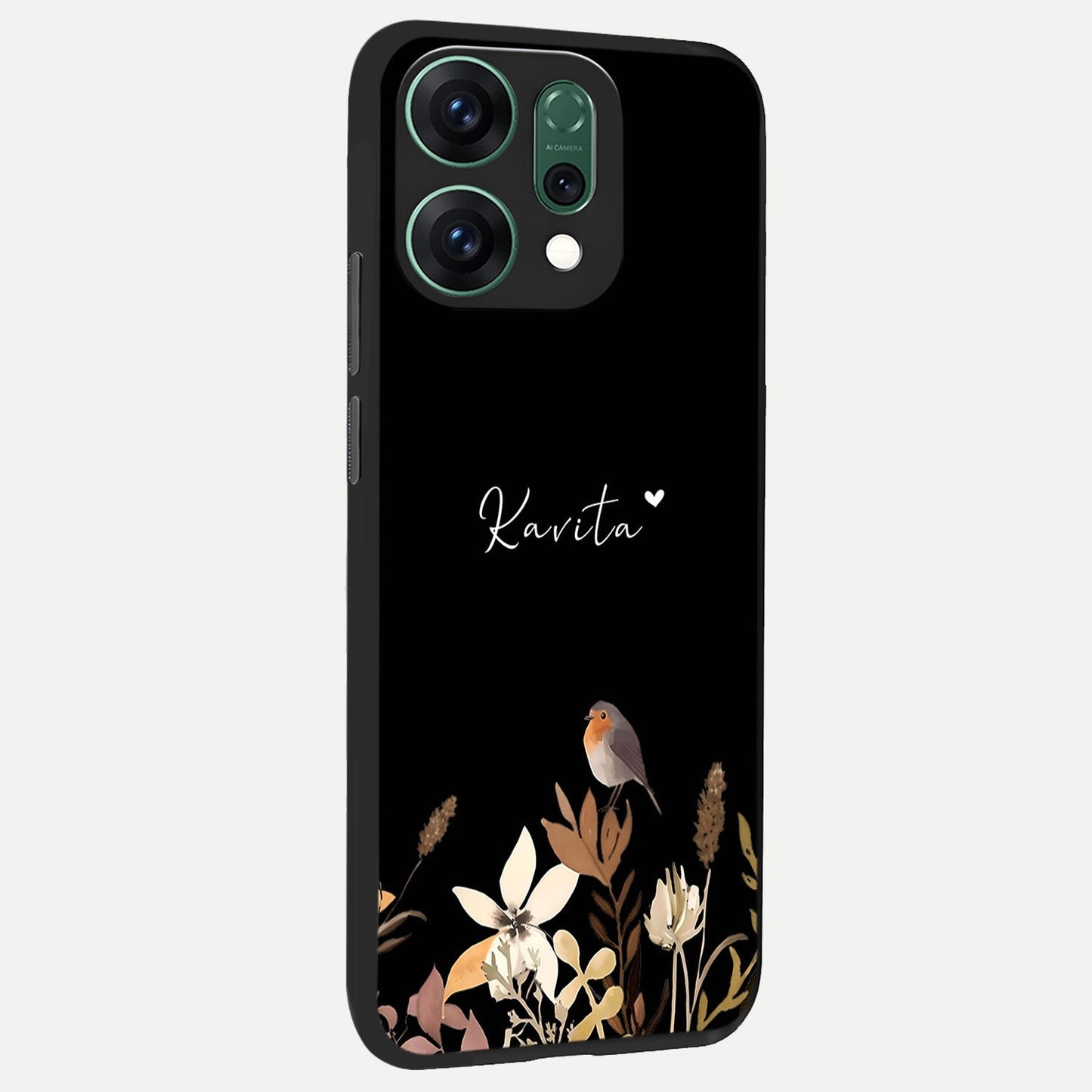  Quiet Garden Tune Custom Name back cover For Oppo Reno 14 slim fit glass case with vibrant aesthetic design