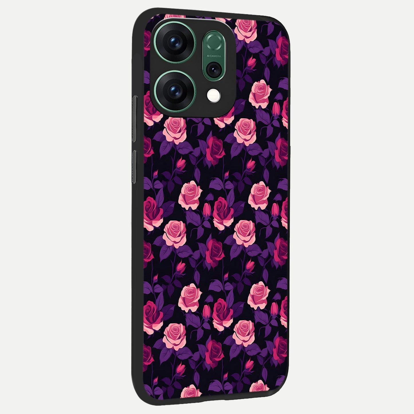  Rose Garden Twilight back cover For Oppo Reno 14 slim fit glass case with vibrant aesthetic design
