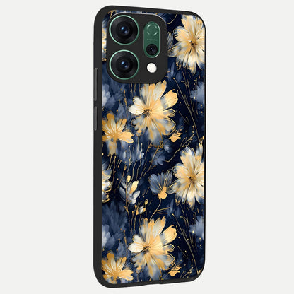  Royal Petal Dream back cover For Oppo Reno 14 slim fit glass case with vibrant aesthetic design
