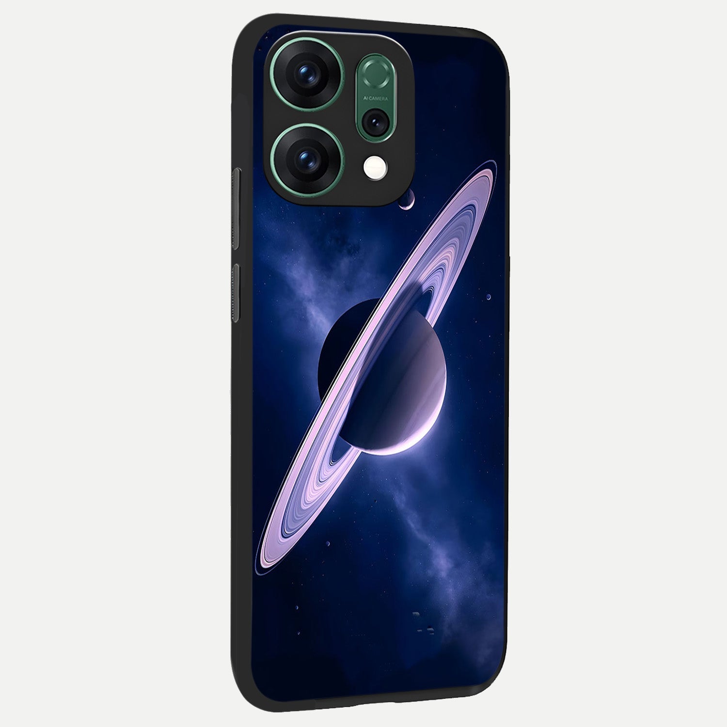  Saturn Ring Mystique back cover For Oppo Reno 14 slim fit glass case with vibrant aesthetic design