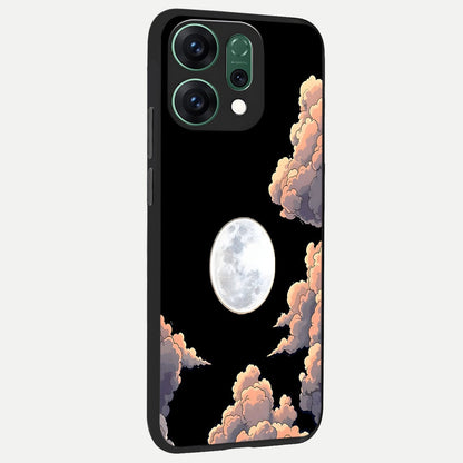  Shade Cloud Moon back cover For Oppo Reno 14 slim fit glass case with vibrant aesthetic design