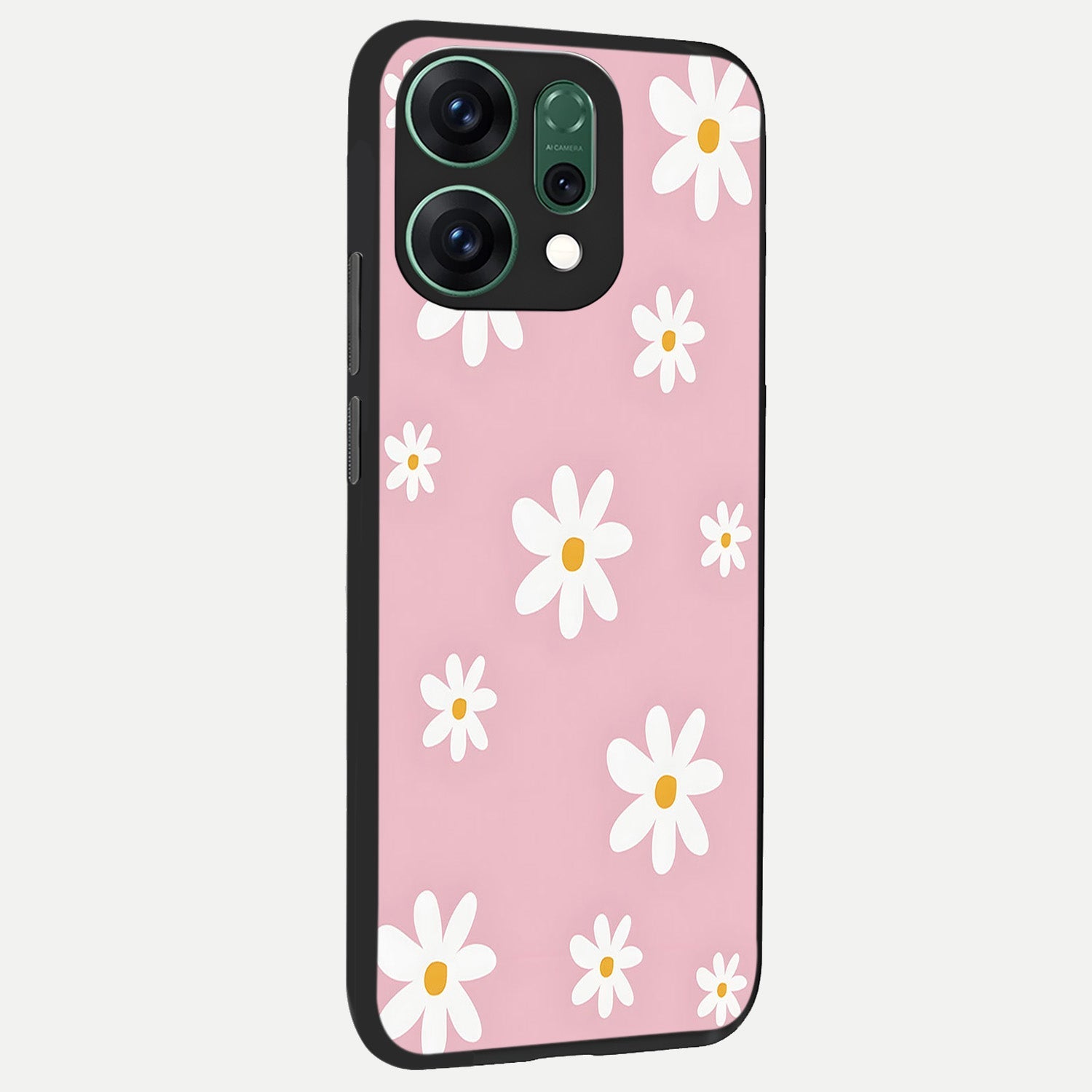  Soft Daisy Bliss back cover For Oppo Reno 14 slim fit glass case with vibrant aesthetic design