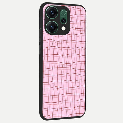  Soft Grid Bliss back cover For Oppo Reno 14 slim fit glass case with vibrant aesthetic design