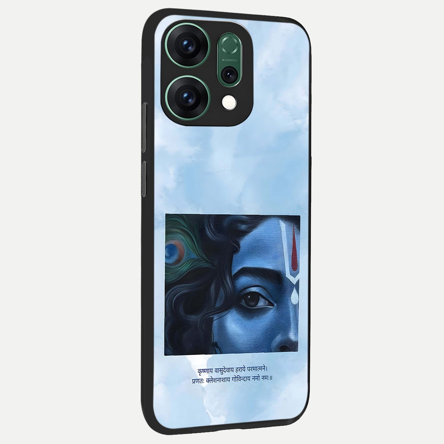  Spiritual Krishna back cover For Oppo Reno 14 slim fit glass case with vibrant aesthetic design