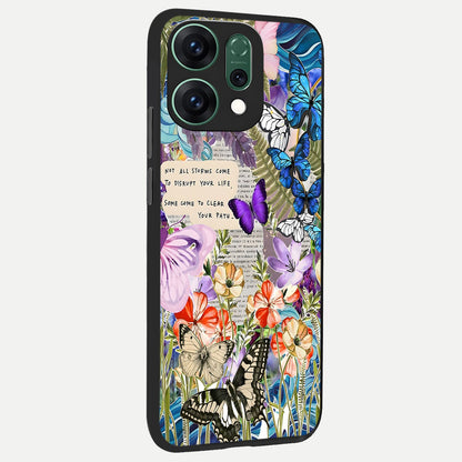  Storm Path Bloom back cover For Oppo Reno 14 slim fit glass case with vibrant aesthetic design