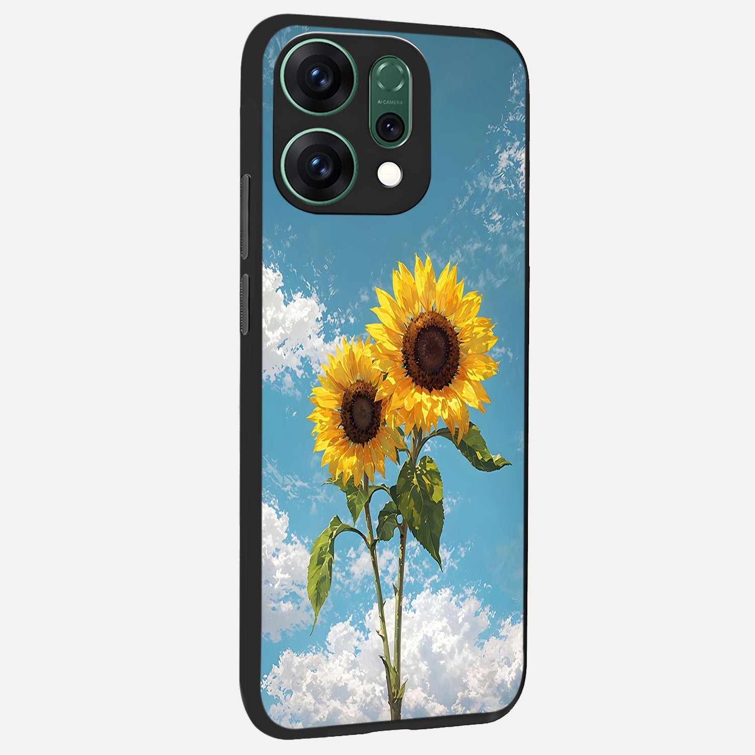  Sunlit Daisy Glow back cover For Oppo Reno 14 slim fit glass case with vibrant aesthetic design