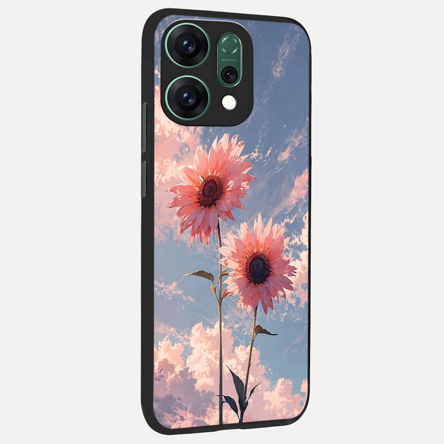  Sun Moon Balance back cover For Oppo Reno 14 slim fit glass case with vibrant aesthetic design