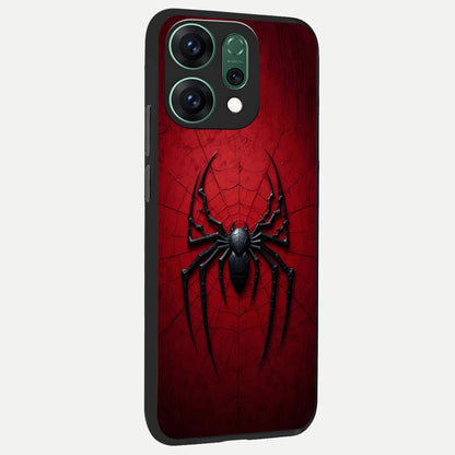  Superhero Web Emblem back cover For Oppo Reno 14 slim fit glass case with vibrant aesthetic design