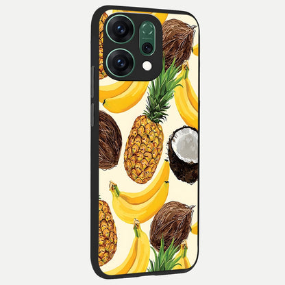  Tropical Fruit Mood back cover For Oppo Reno 14 slim fit glass case with vibrant aesthetic design