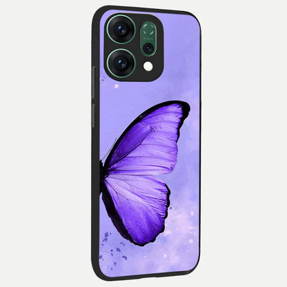  Violet Dream Wing back cover For Oppo Reno 14 slim fit glass case with vibrant aesthetic design