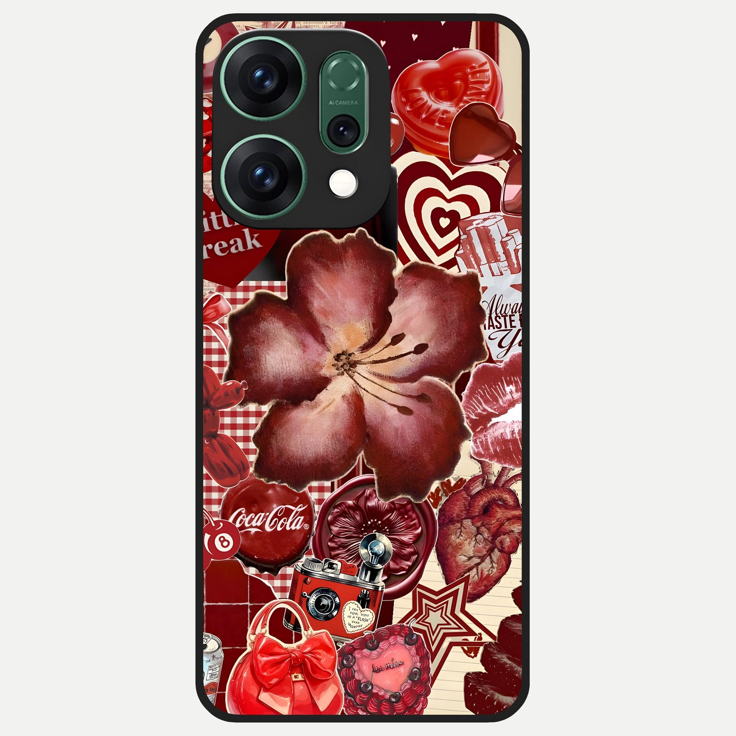  Aesthetic Little Freak Glass Case For Oppo Reno 14 back cover – full design glossy printed glass finish