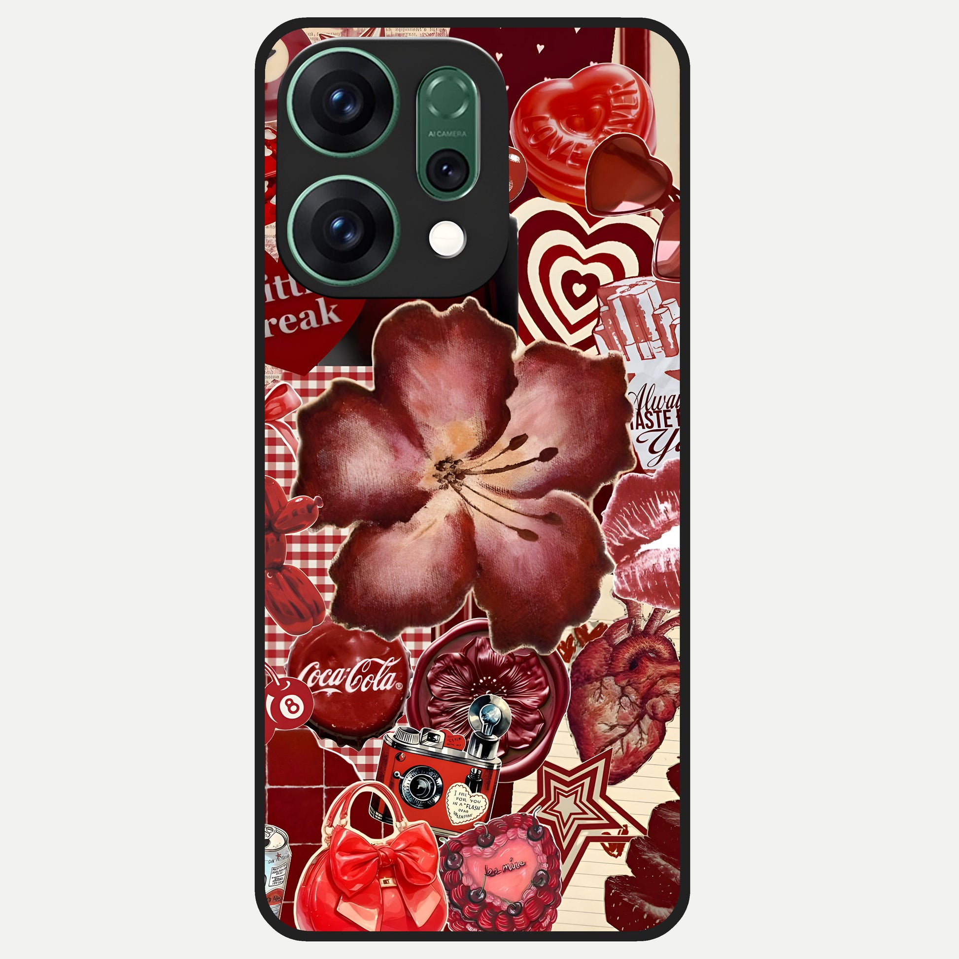  Aesthetic Little Freak Glass Case For Oppo Reno 14 back cover – full design glossy printed glass finish