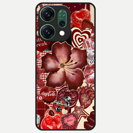  Aesthetic Little Freak Glass Case For Oppo Reno 14 back cover – full design glossy printed glass finish