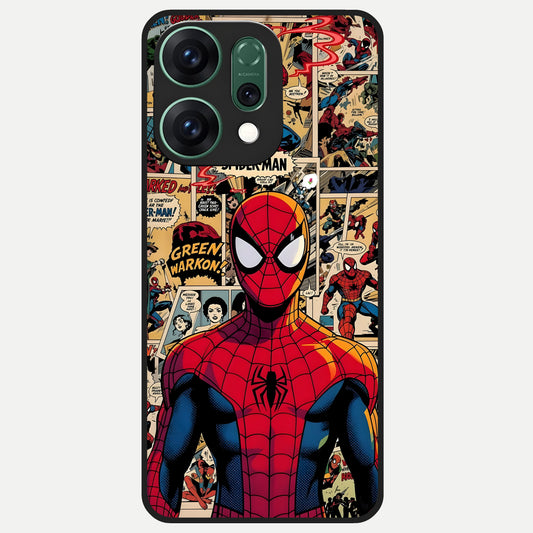  Aesthetic Spider Glass Case For Oppo Reno 14 back cover – full design glossy printed glass finish