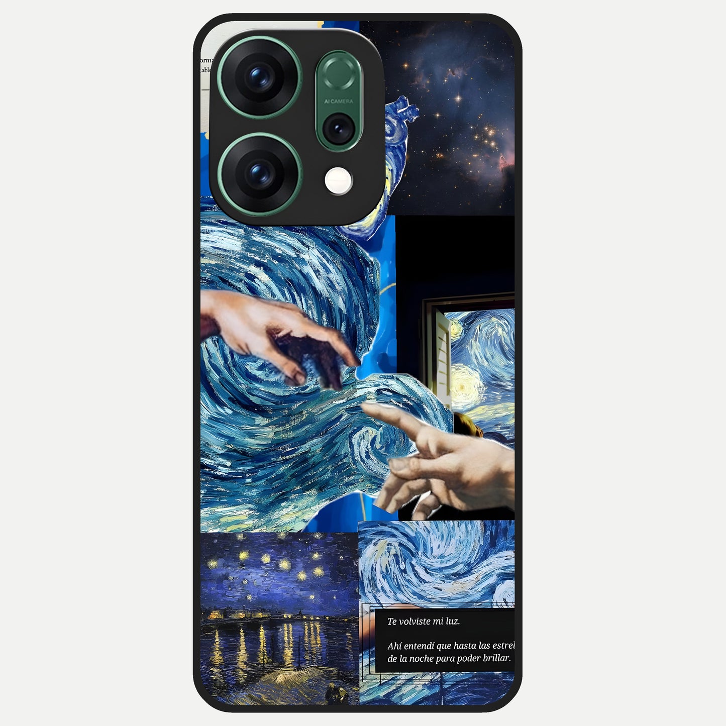  Aesthetic Vando Hands Glass Case For Oppo Reno 14 back cover – full design glossy printed glass finish
