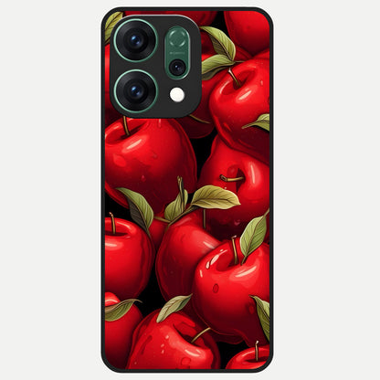  Apple Pattern Glass Case For Oppo Reno 14 back cover – full design glossy printed glass finish