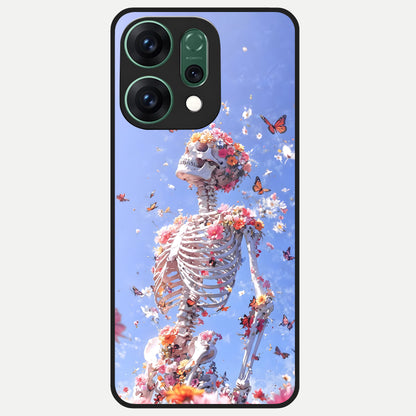  Bloom Beyond Bones Glass Case For Oppo Reno 14 back cover – full design glossy printed glass finish
