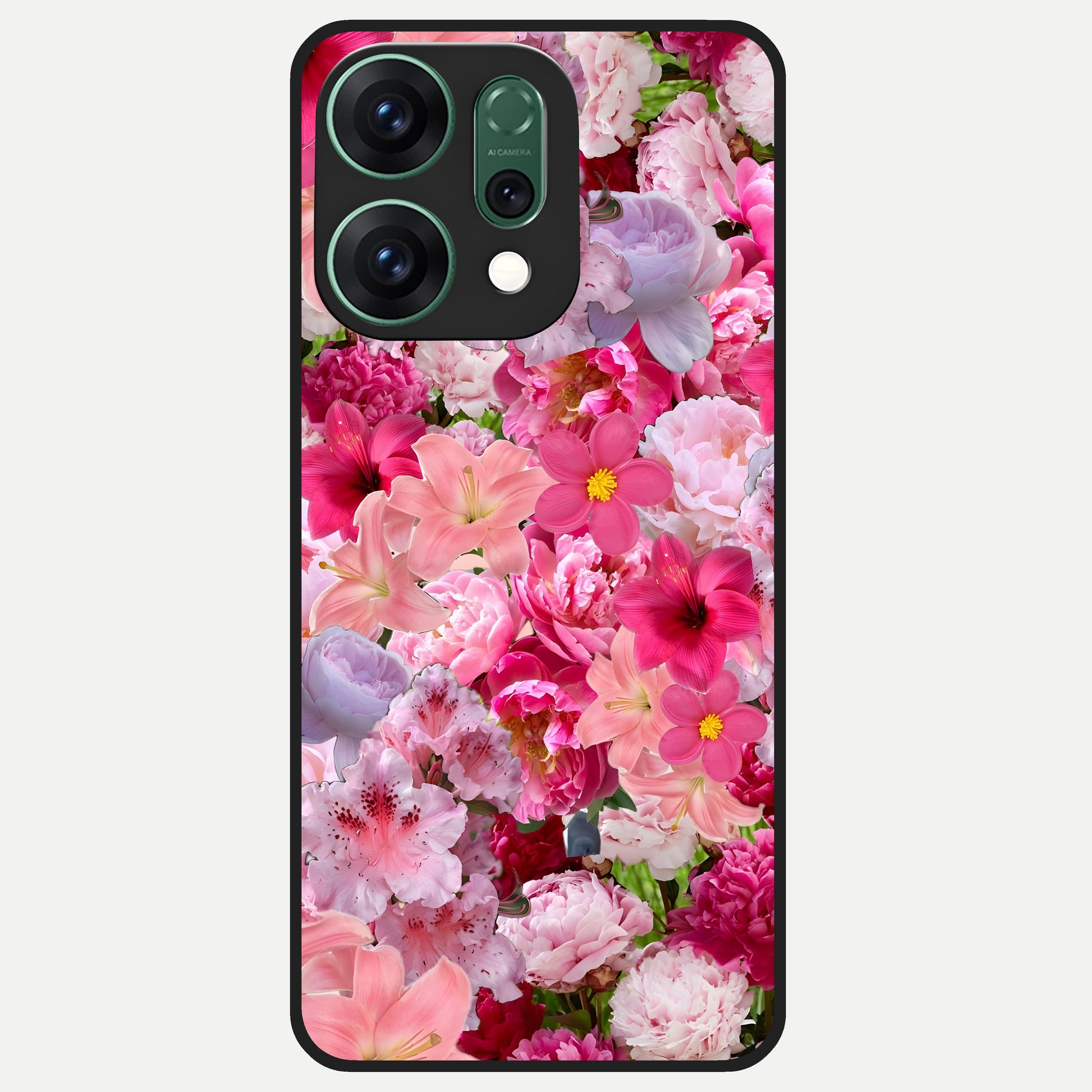  Bloom Crush Fantasy Glass Case For Oppo Reno 14 back cover – full design glossy printed glass finish