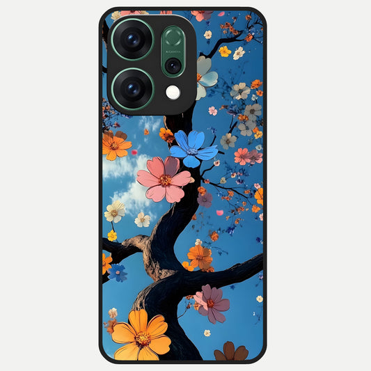  Blossom Dream Sky Glass Case For Oppo Reno 14 back cover – full design glossy printed glass finish