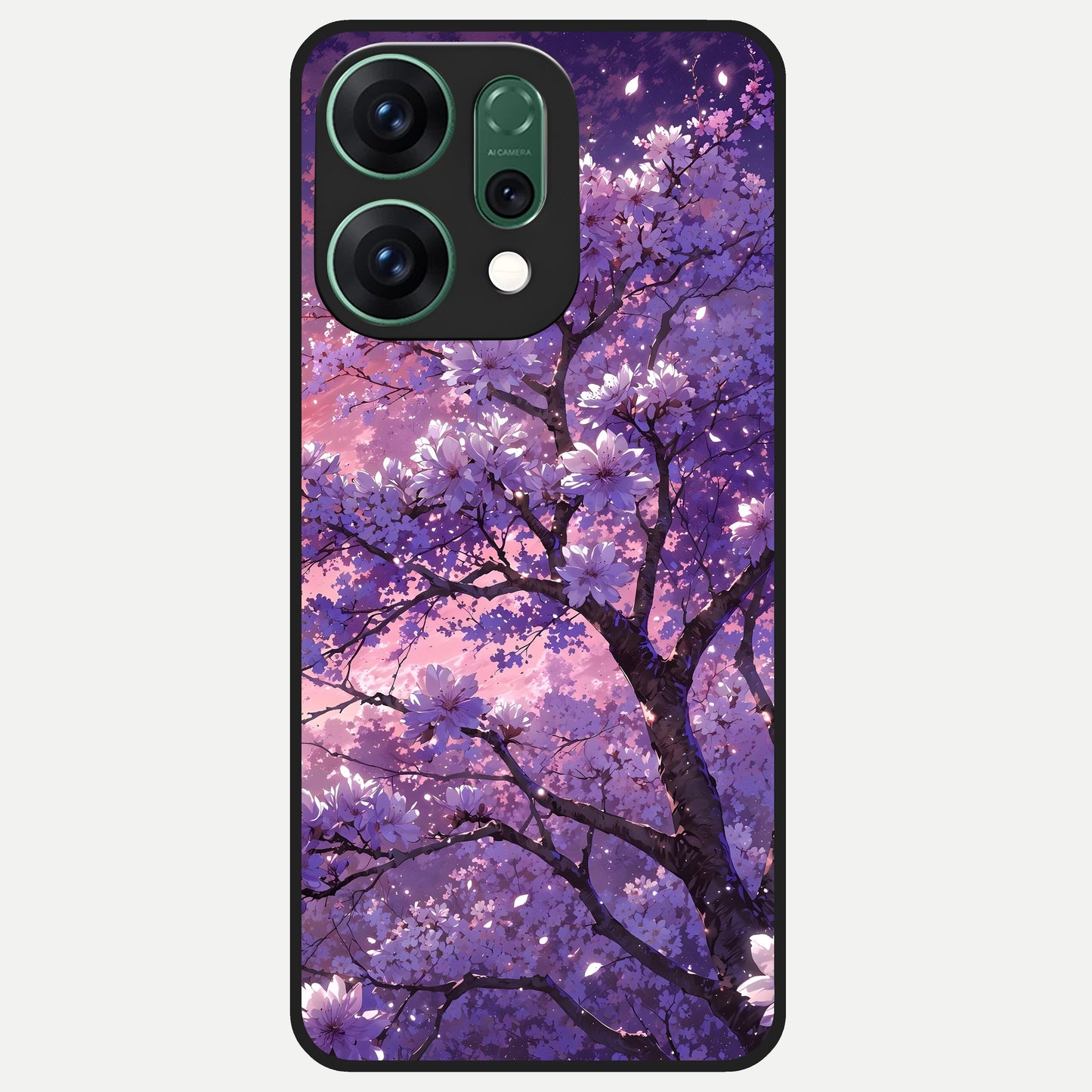  Blossom Tree Glass Case For Oppo Reno 14 back cover – full design glossy printed glass finish
