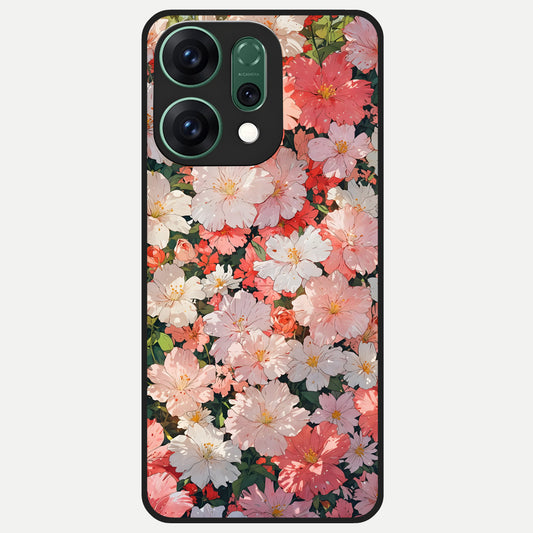  Blush Bloom Field Glass Case For Oppo Reno 14 back cover – full design glossy printed glass finish