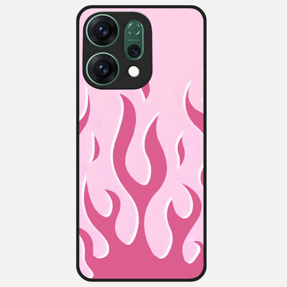  Blush Flame Energy Glass Case For Oppo Reno 14 back cover – full design glossy printed glass finish