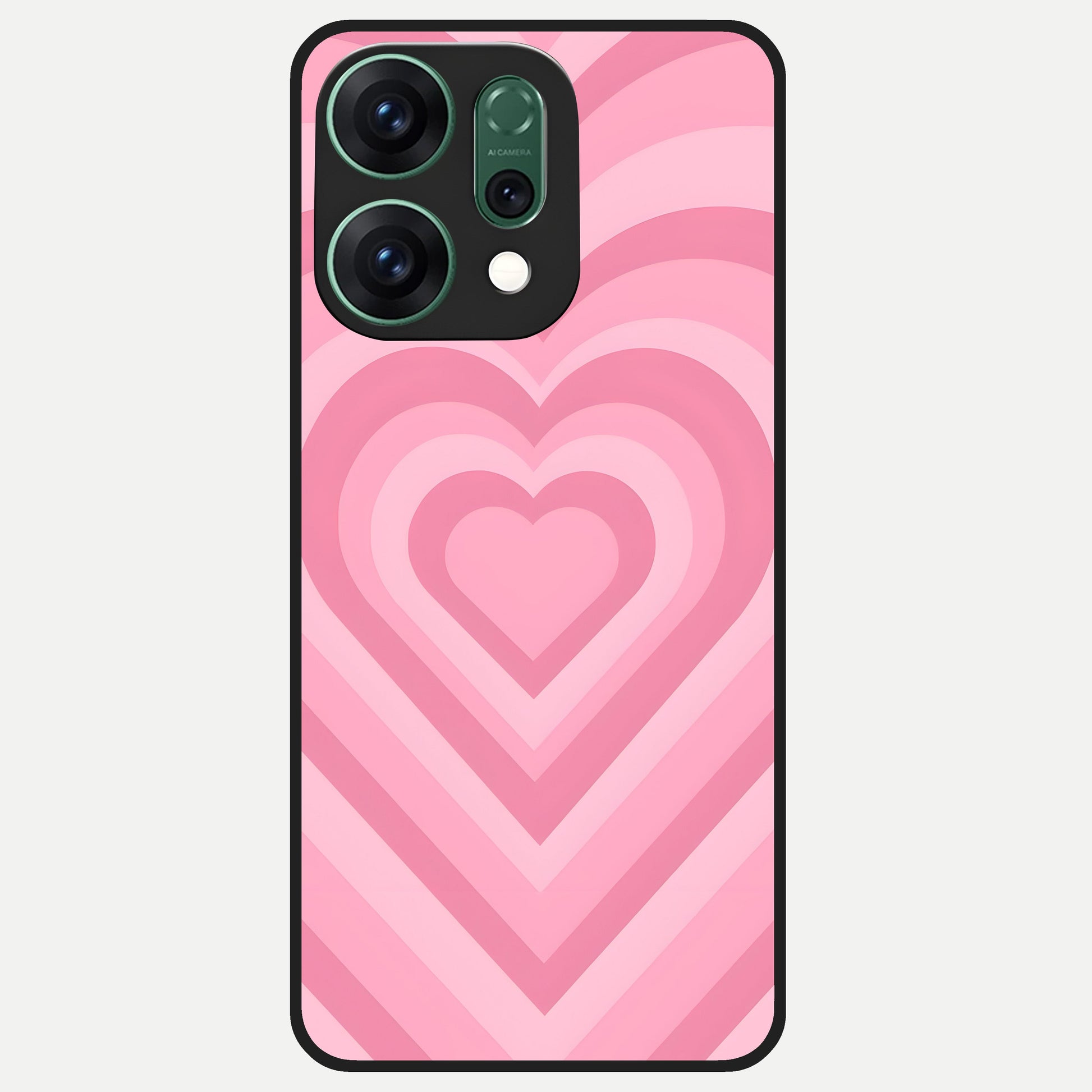  Blush Heart Waves Glass Case For Oppo Reno 14 back cover – full design glossy printed glass finish