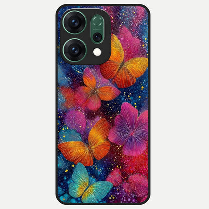  Butterfly Dream Mist Glass Case For Oppo Reno 14 back cover – full design glossy printed glass finish