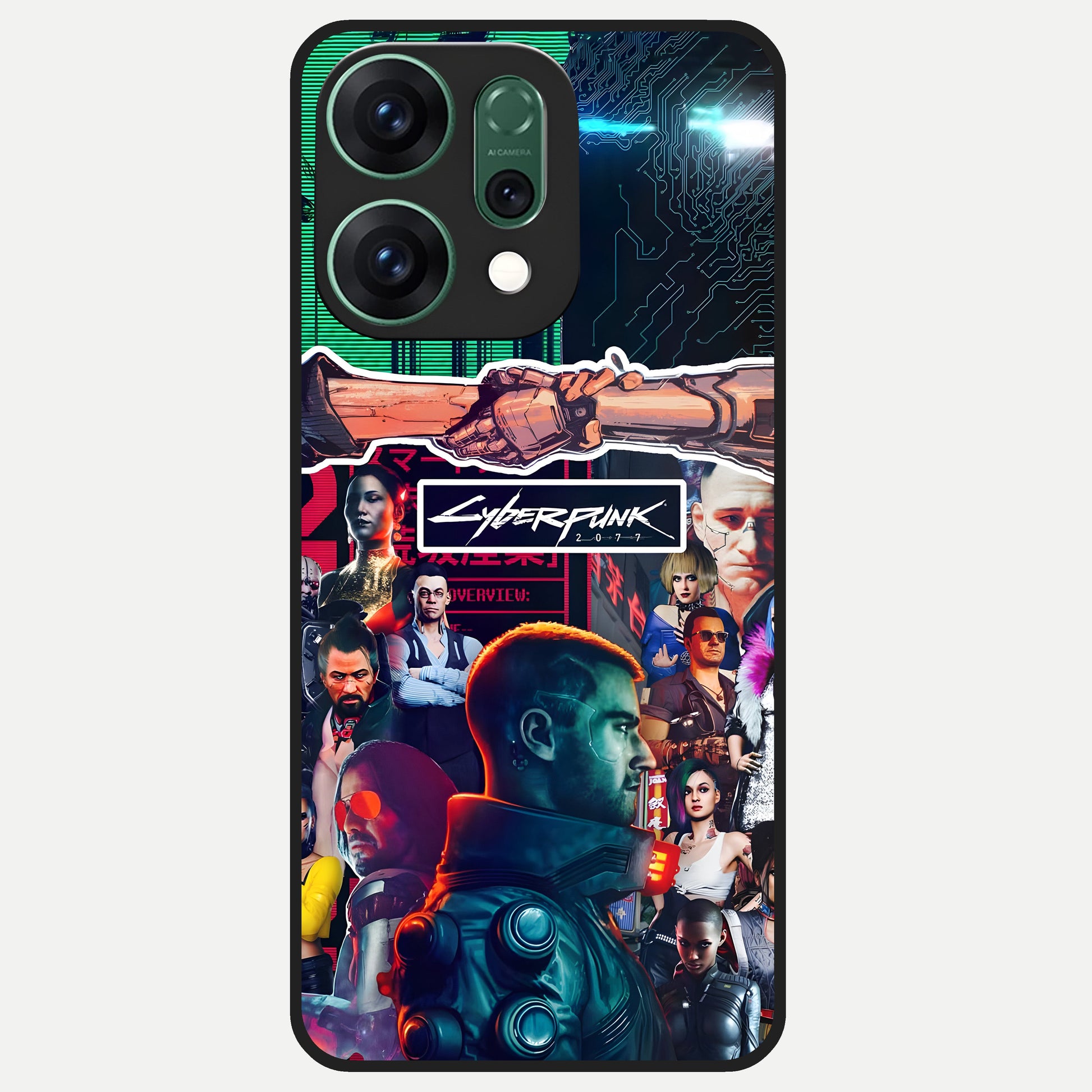  CYBERPUNK Legacy Glass Case For Oppo Reno 14 back cover – full design glossy printed glass finish