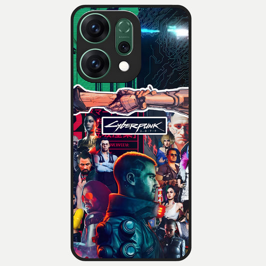  CYBERPUNK Legacy Glass Case For Oppo Reno 14 back cover – full design glossy printed glass finish