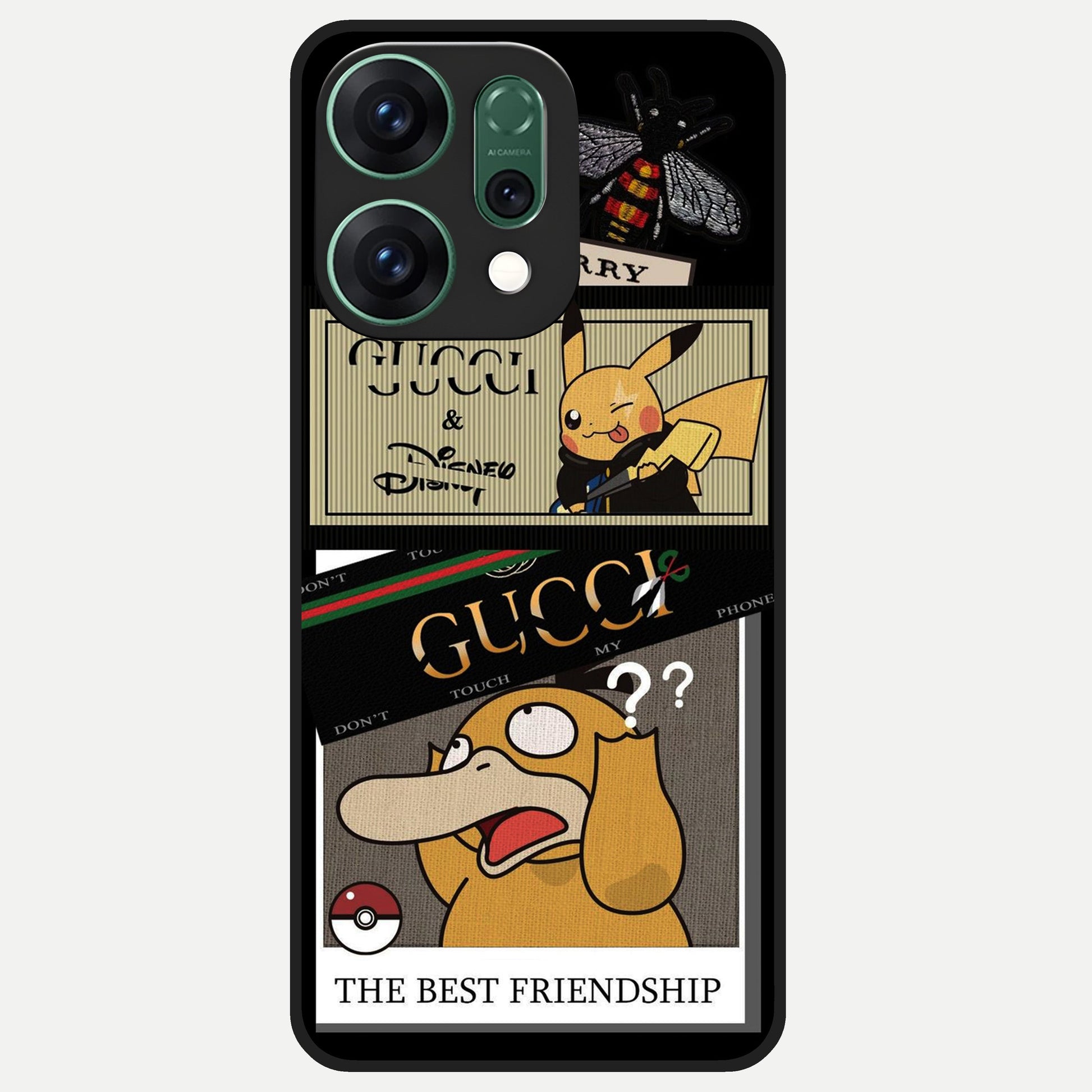  Cartoon Brand Play Mashup Glass Case For Oppo Reno 14 back cover – full design glossy printed glass finish