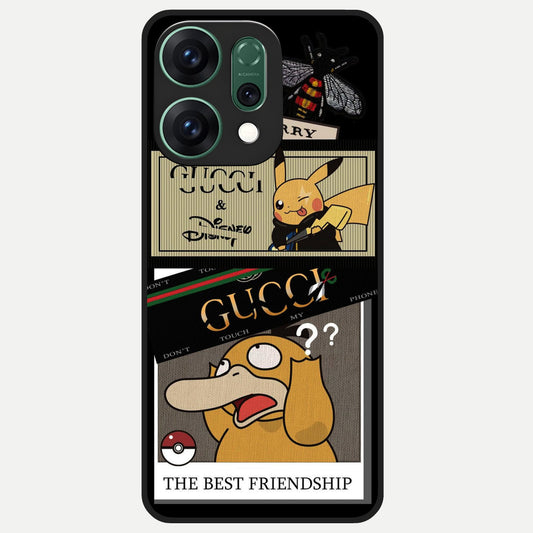  Cartoon Brand Play Mashup Glass Case For Oppo Reno 14 back cover – full design glossy printed glass finish