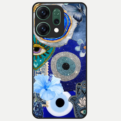  Celestial Blue Vision Glass Case For Oppo Reno 14 back cover – full design glossy printed glass finish